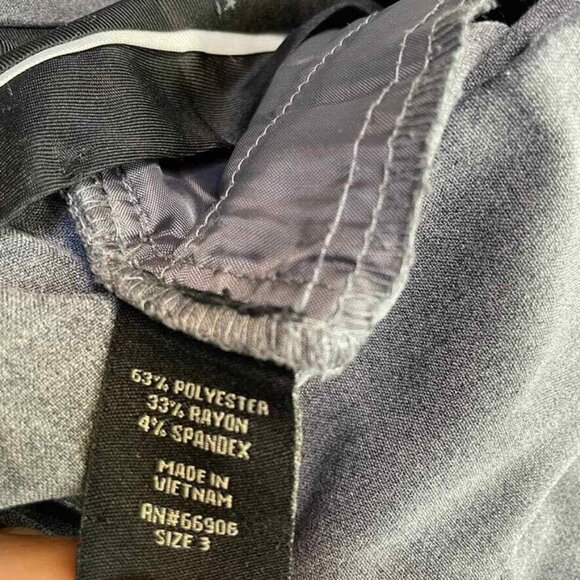 Samantha Trouser Pants Womens Juniors 3 Gray Straight Leg Flare Polyester Y2K 90 - Picture 6 of 7